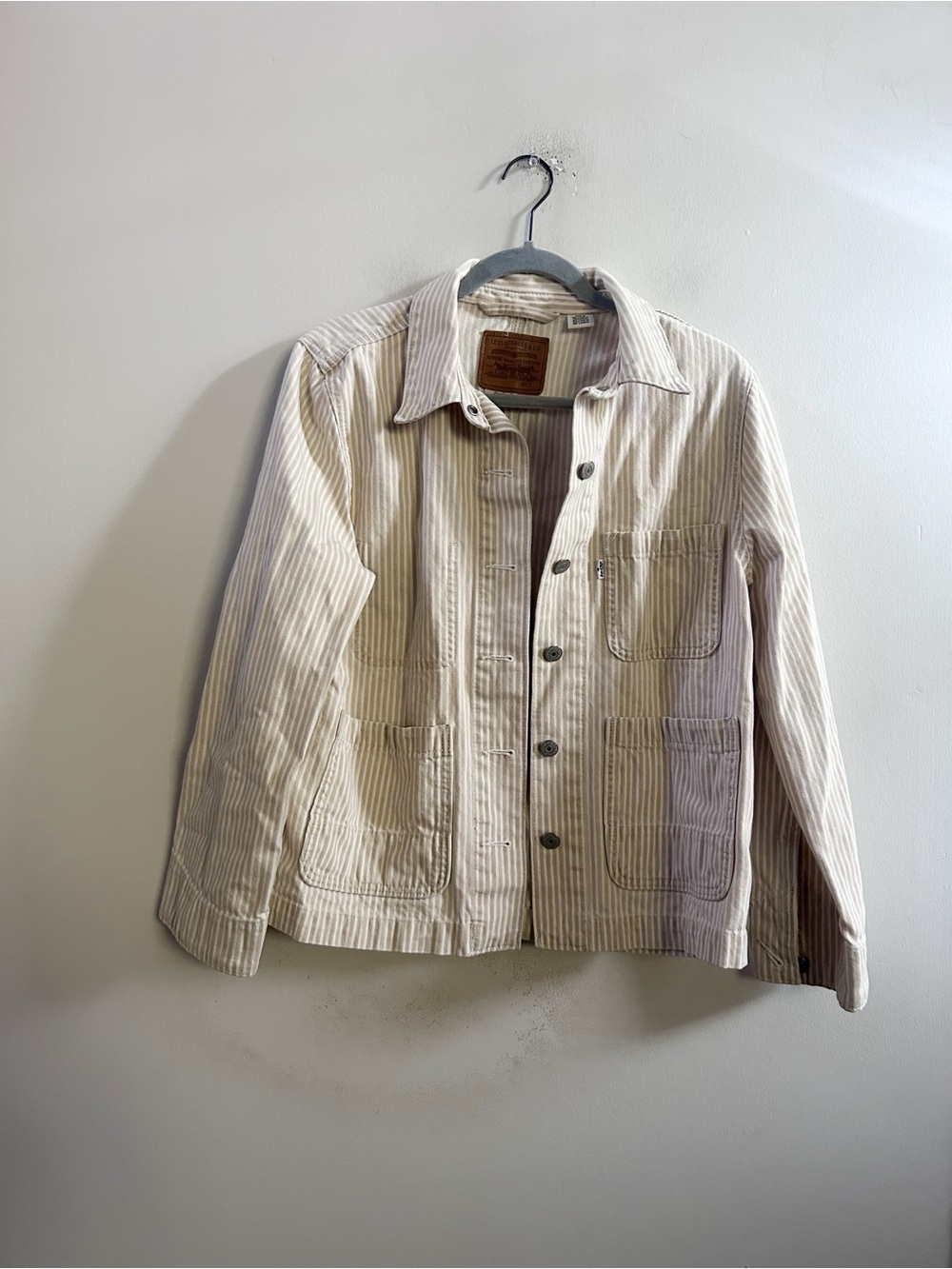 Levi’s pinstripe chore denim jacket small